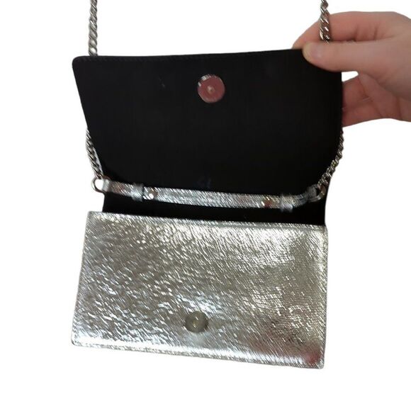 Massimo Dutti Metallic Leather Crossbody Purse - Picture 3 of 7